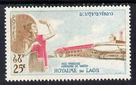 Laos 1965 Wattay Airport 25k from Foreign Aid set of 4, unmounted mint SG 155*, stamps on airports