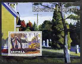 Eritrea 2001 Art of Edward Hopper #1 perf s/sheet unmounted mint , stamps on arts, stamps on 