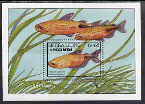 Sierra Leone 1988 Fishes m/sheet 65L overprinted SPECIMEN, SG MS 1130 unmounted mint, stamps on , stamps on  stamps on fish, stamps on  stamps on marine-life
