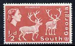 Falkland Islands Dependencies - South Georgia 1970 Reindeer 1/2d with sideways watermark unmounted mint, SG 17, stamps on animals, stamps on deer, stamps on reindeer, stamps on polar