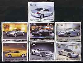 Udmurtia Republic 2001 Sports Cars perf set of 7 values complete unmounted mint, stamps on cars, stamps on  bmw , stamps on ferrari, stamps on lotus