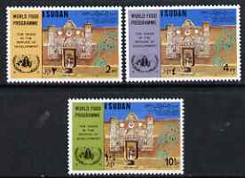 Sudan 1973 World Food Programme perf set of 3 unmounted mint, SG 334-36, stamps on food, stamps on 