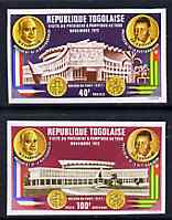 Togo 1972 Visit by Pres Pompidou imperf set of 2 from limited printing unmounted mint as SG 912-3, stamps on personalilties, stamps on constitutions