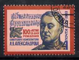 Russia 1983 Birth Centenary of A V Aleksandrov (composer) fine cto used, SG 5311, stamps on personalities, stamps on music, stamps on composers