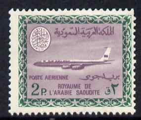 Saudi Arabia 1967-74 Boeing 720B Aircraft 2p (wmkd) unmounted mint SG 807, stamps on aviation, stamps on boeing
