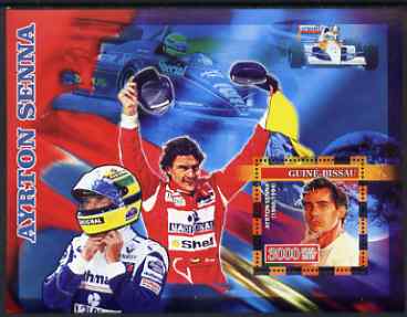 Guinea - Bissau 2007 Ayrton Senna perf s/sheet containing 1 value unmounted mint, Yv 338, stamps on personalities, stamps on sport, stamps on formula 1, stamps on  f1 , stamps on racing cars, stamps on cars, stamps on 
