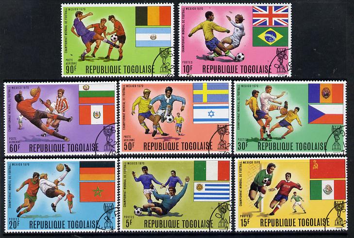 Togo 1970 Football World Cup set of 8 cto used, SG 733-40, stamps on flags  football  sport