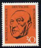 Germany - West 1968 Ardenauer Commemoration (2nd issue) 30 pfg unmounted mint, SG 1469, stamps on personalities, stamps on constitutions, stamps on ardenauer