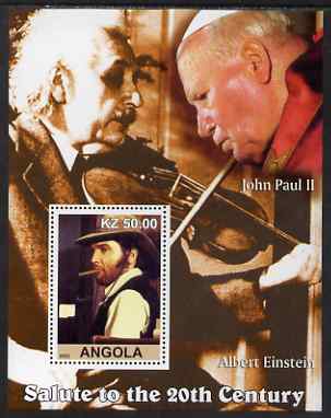 Angola 2002 Salute to the 20th Century #03 perf s/sheet - Elvis, Pope John Paul & Einstein, unmounted mint, stamps on pope, stamps on elvis, stamps on personalities, stamps on einstein, stamps on judaica, stamps on physics, stamps on science, stamps on nobel, stamps on music, stamps on personalities, stamps on einstein, stamps on science, stamps on physics, stamps on nobel, stamps on maths, stamps on space, stamps on judaica, stamps on atomics