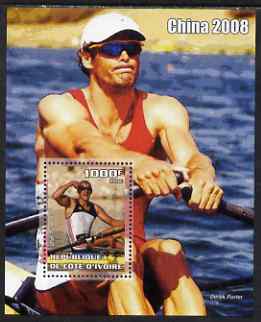 Ivory Coast 2006 Beijing Olympics - Rowing Olaf Tufte #1 perf s/sheet unmounted mint, stamps on , stamps on  stamps on olympics, stamps on  stamps on rowing