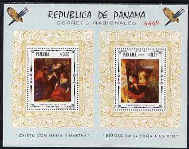 Panama 1966 Religious Paintings perf m/sheet unmounted mint (Tintoretto & Caravaggionl), stamps on arts, stamps on religion, stamps on tintoretto, stamps on caravaggio