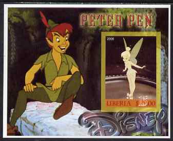 Liberia 2006 Walt Disney - Peter Pan imperf m/sheet unmounted mint, stamps on disney, stamps on films, stamps on children, stamps on movies, stamps on fairies, stamps on fairy talesscots, stamps on scotland