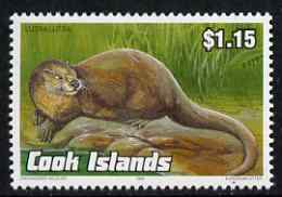 Cook Islands 1992 Endangered Species - European Otter $1.15 perf unmounted mint, SG 1289, stamps on animals, stamps on  wwf , stamps on otters