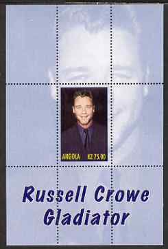 Angola 2000 Russell Crowe - Gladiator perf s/sheet #3 unmounted mint. Note this item is privately produced and is offered purely on its thematic appeal, stamps on personalities, stamps on films, stamps on movies, stamps on cinema, stamps on 