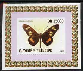 St Thomas & Prince Islands 2008 Butterflies individual imperf deluxe sheet #5 unmounted mint. Note this item is privately produced and is offered purely on its thematic appeal, stamps on butterflies