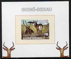 Guinea - Bissau 2008 WWF - Defassa Waterbuck #2 individual imperf deluxe sheet unmounted mint. Note this item is privately produced and is offered purely on its thematic appeal, stamps on animals, stamps on  wwf , stamps on antelope, stamps on bovine