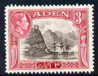 Aden 1939-48 KG6 Capture of Aden 3a sepia & carmine unmounted mint SG 22, stamps on , stamps on  kg6 , stamps on ships