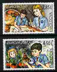 Moldova 2007 Europa - Scouting perf set of 2 unmounted mint, SG 574-5, stamps on europa, stamps on scouts