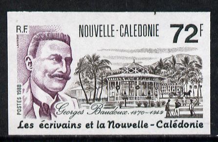 New Caledonia 1988 Georges Baudoux (Writer) 72f (Postage) imperf from limited printing, as SG 848*, stamps on personalities    literature       books