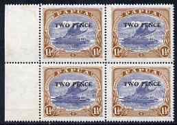 Papua 1931 Surcharged 2d on 1.5d marginal block of 4, stamps unmounted mint SG122, stamps on 