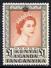 Kenya, Uganda & Tanganyika 1954-59 QEII \A31 definitive mounted mint, SG 180, stamps on 