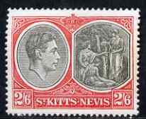 St Kitts-Nevis 1938-50 KG6 2s6d P14 mounted mint SG76ab, stamps on , stamps on  kg6 , stamps on 