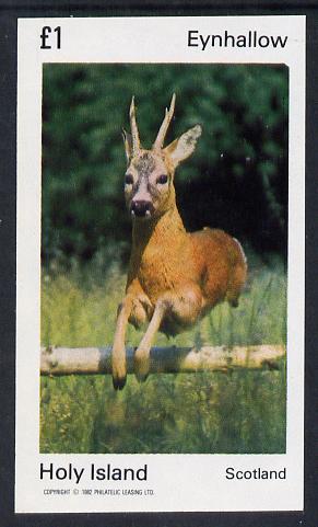 Eynhallow 1982 Deer imperf souvenir sheet (Â£1 value) unmounted mint, stamps on animals    deer