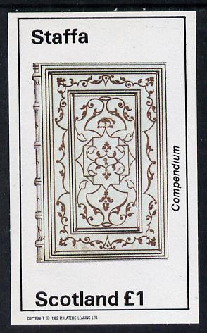 Staffa 1982 Ornate Book Covers #1 imperf souvenir sheet (Â£1 value) unmounted mint, stamps on books   literature
