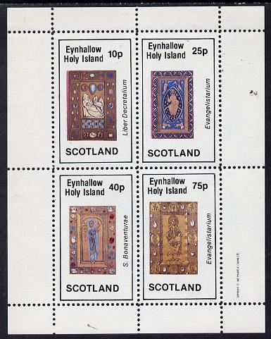 Eynhallow 1982 Ornate Book Covers #2 perf set of 4 (10p to 75p), stamps on books   literature