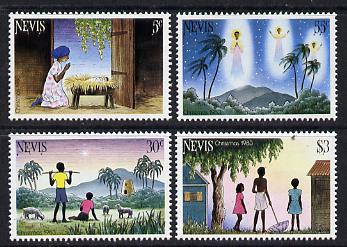 Nevis 1983 Christmas set of 4 unmounted mint (SG 127-30), stamps on christmas, stamps on angels, stamps on bethlehem