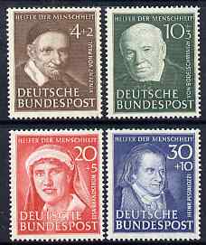 Germany - West 1951 Humanitarian Relief Fund perf set of 4 mounted mint SG 1069-72, stamps on personalities