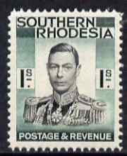 Southern Rhodesia 1937 KG6 def 1s black & blue-green unmounted mint, SG48, stamps on , stamps on  kg6 , stamps on 