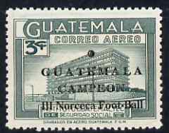 Guatemala 1967 Victory in Norceca Football Games 3c green unmounted mint, SG 787, stamps on football, stamps on sport