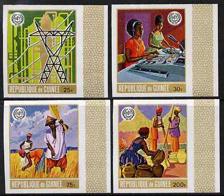 Guinea - Conakry 1969 50th Anniversary of ILO imperf set of 4 unmounted mint, as SG 707-10, Mi 549-52, stamps on energy, stamps on power, stamps on radio, stamps on pottery, stamps on farming