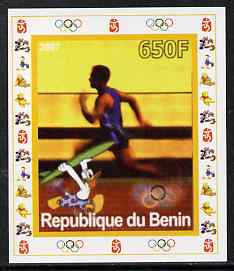 Benin 2007 Running - individual imperf deluxe sheet with Olympic Rings & Disney Character unmounted mint. Note this item is privately produced and is offered purely on its thematic appeal, stamps on sport, stamps on olympics, stamps on running, stamps on disney