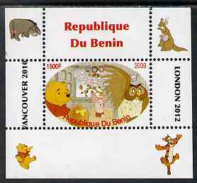Benin 2009 Pooh Bear & Olympics #06 individual perf deluxe sheet unmounted mint. Note this item is privately produced and is offered purely on its thematic appeal, stamps on films, stamps on cinema, stamps on movies, stamps on bears, stamps on fairy tales, stamps on olympics, stamps on owls