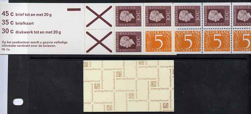 Netherlands 1974 Numeral & Juliana 2g booklet complete and fine SG SB78, stamps on 