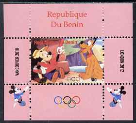 Benin 2009 Olympic Games - Disney Characters #11 individual perf deluxe sheet unmounted mint. Note this item is privately produced and is offered purely on its thematic appeal, stamps on olympics, stamps on cartoons , stamps on disney, stamps on films, stamps on cinema, stamps on movies