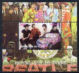 Chad 2009 50th Anniversary of the Mini featuring The Beatles #3 individual perf deluxe sheet unmounted mint. Note this item is privately produced and is offered purely on its thematic appeal, stamps on cars, stamps on mini, stamps on beatles, stamps on pops, stamps on rock, stamps on music