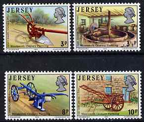 Jersey 1975 Nineteenth-Century Farming perf set of 4 unmounted mint, SG 119-22, stamps on agriculture, stamps on farming, stamps on drink, stamps on cider, stamps on food