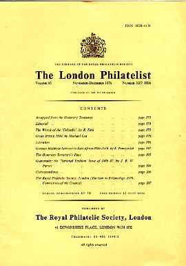 Literature - London Philatelist Vol 85 Number 1007-08 datedov-Dec 1976 - with articles relating to Colombo (wreck), Great Britain, Germany & Guatemala, stamps on 