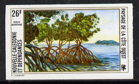 New Caledonia 1974 West Coast Landscapes 26f imperf proof from limited printing unmounted mint, SG 536*, stamps on trees     tourism