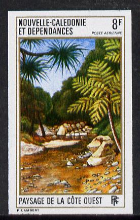 New Caledonia 1974 West Coast Landscapes 8f (Palms) imperf proof from limited printing unmounted mint, SG 534*, stamps on trees     tourism