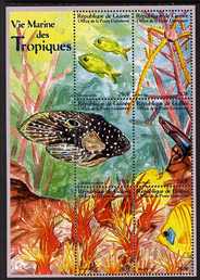 Guinea - Conakry 2000 Marine Life perf sheetlet #1 containing 6 values unmounted mint. Note this item is privately produced and is offered purely on its thematic appeal, stamps on marine life, stamps on fish