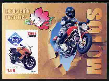 Cuba 2009 Motorcycles imperf m/sheet unmounted mint, stamps on motorcycles