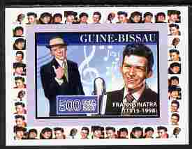 Guinea - Bissau 2007 Music Stars - Frank Sinatra individual imperf deluxe sheet unmounted mint. Note this item is privately produced and is offered purely on its thematic..., stamps on personalities, stamps on music, stamps on pops, stamps on sinatra