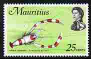 Mauritius 1972-74 Spiny Shrimp 25c chalky paper (from def set) unmounted mint, SG 444, stamps on marine life, stamps on shrimps