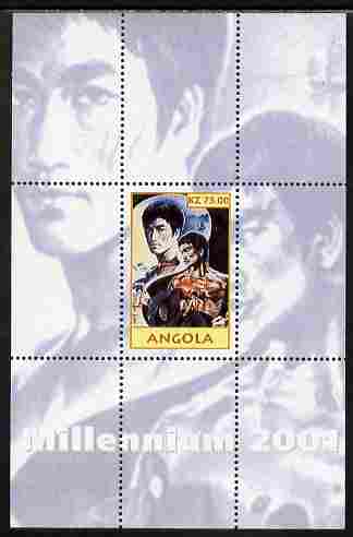Angola 2001 Millennium series - Bruce Lee perf s/sheet unmounted mint. Note this item is privately produced and is offered purely on its thematic appeal, stamps on personalities, stamps on films, stamps on cinema, stamps on movies, stamps on martial arts