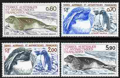 French Southern & Antarctic Territories 1984 Antarctic Wildlife set of 4 unmounted mint, SG 184-7, stamps on polar, stamps on penguins, stamps on birds, stamps on seals