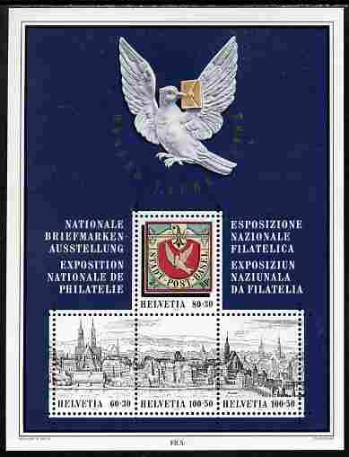 Switzerland 1995 Basler Taube Stamp Exhibition perf m/sheet unmounted mint SG MS 1307, stamps on stamp exhibitions, stamps on doves, stamps on 